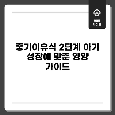 중기이유식 2단계: 아기 성장에 맞춘 영양 가이드
